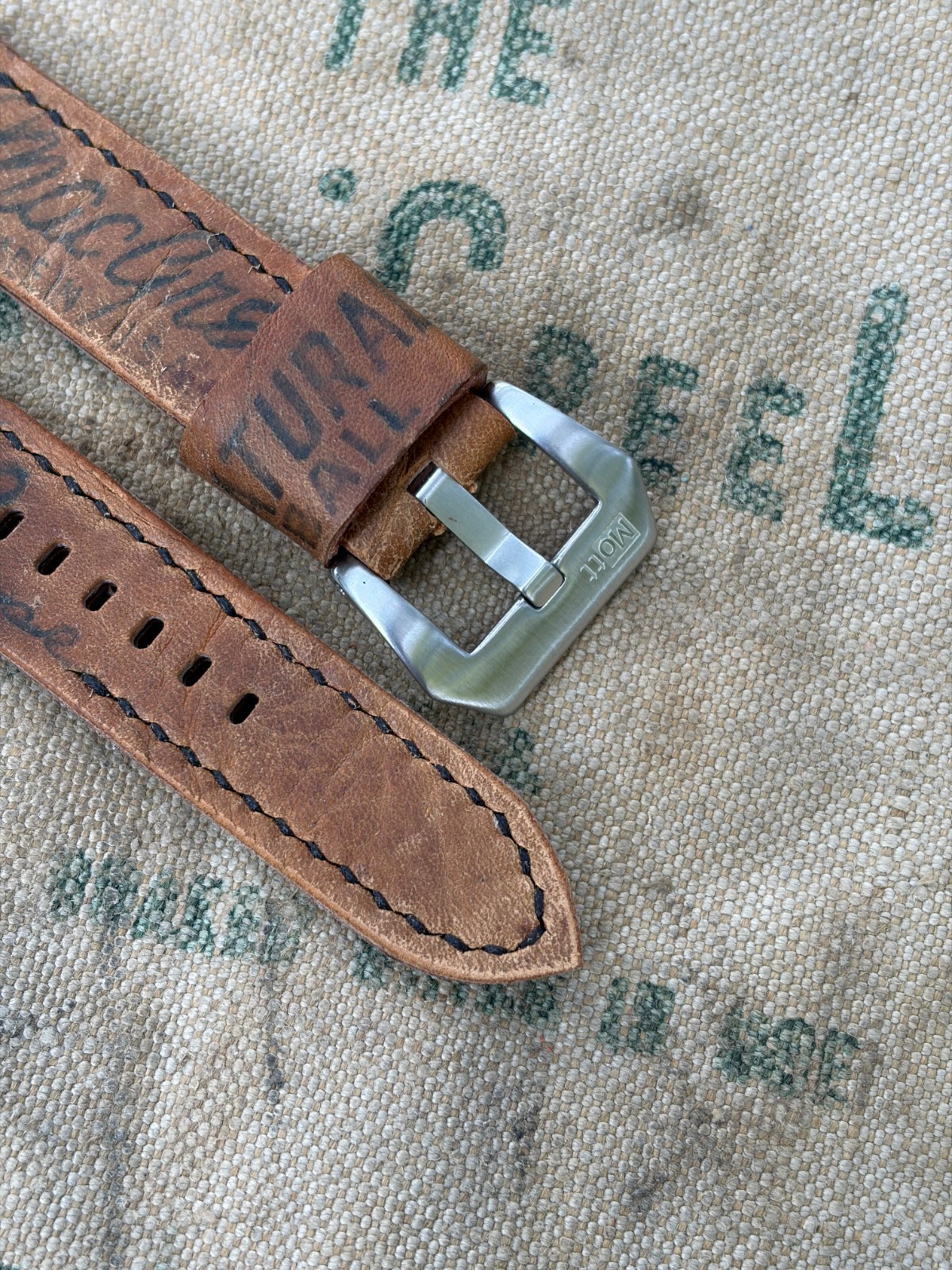 20mm Gene Freese Handmade Baseball Glove Watch Strap Omega Panerai 74/127