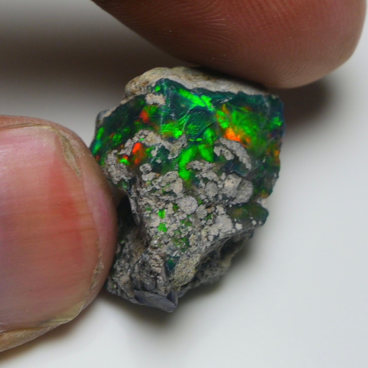 Jewelry Grade Black Opal Rough 20.50 Cts, Natural Ethiopian Raw, Neon Fire Opal