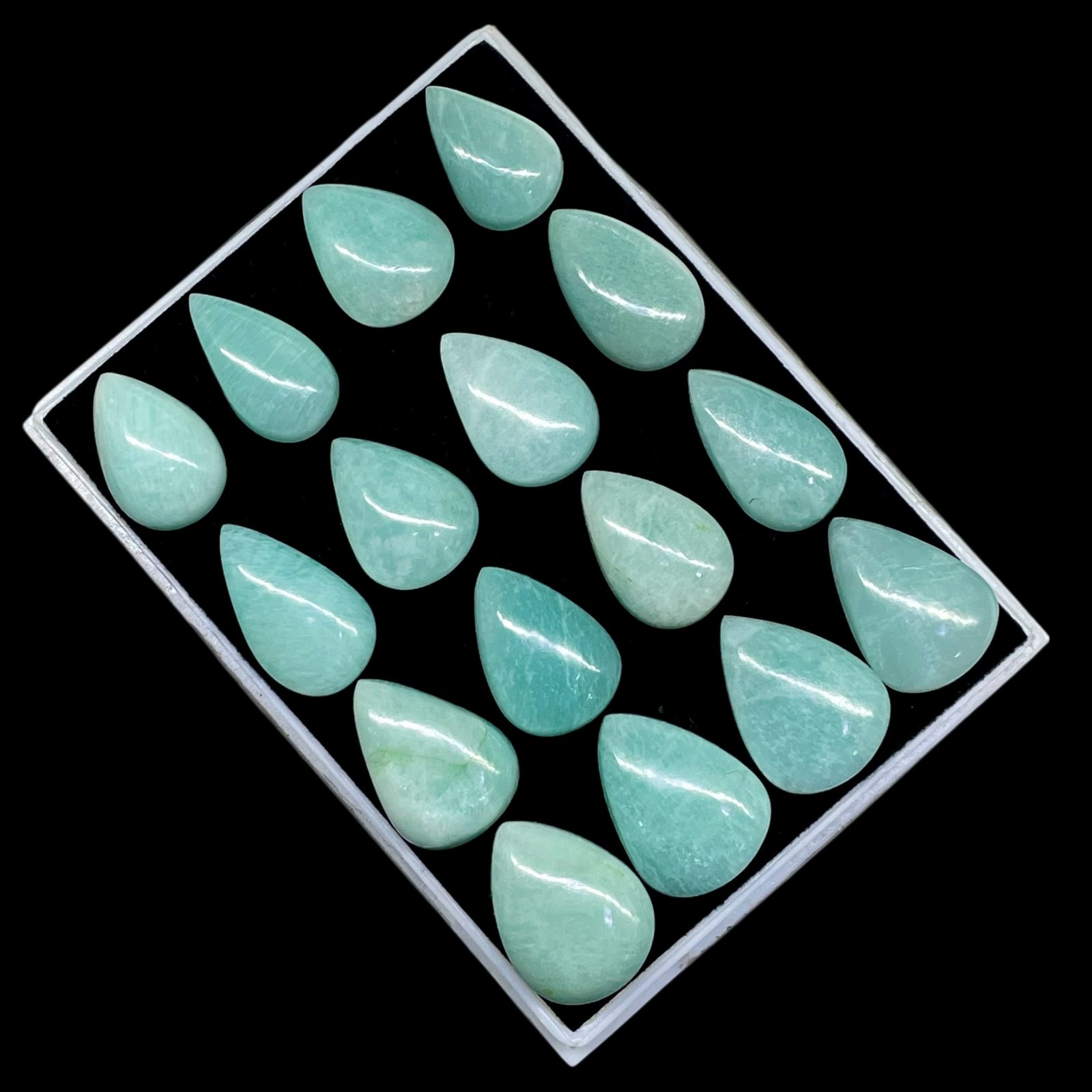 16 Pcs Natural Amazonite 25-29mm Huge Pendant Size Loose Cabochon Gemstones Lot