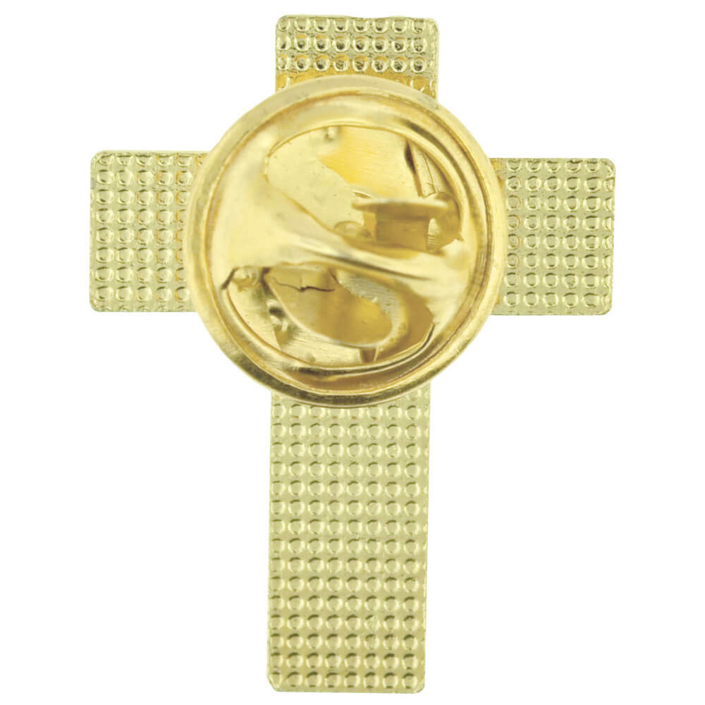 PinMart’s Traditional Gold Cross Religious Lapel Pin