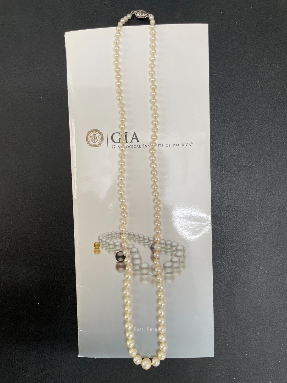 2-7 mm Saltwater Akoya Pearl Graduated Necklace 14K Gold. GIA Certified. LP3