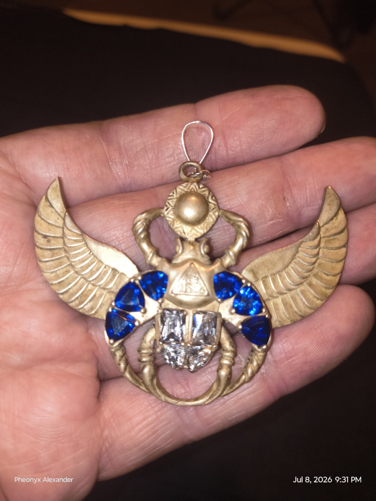.925 Silver Egyptian Scarab pendent See Description Before Buying