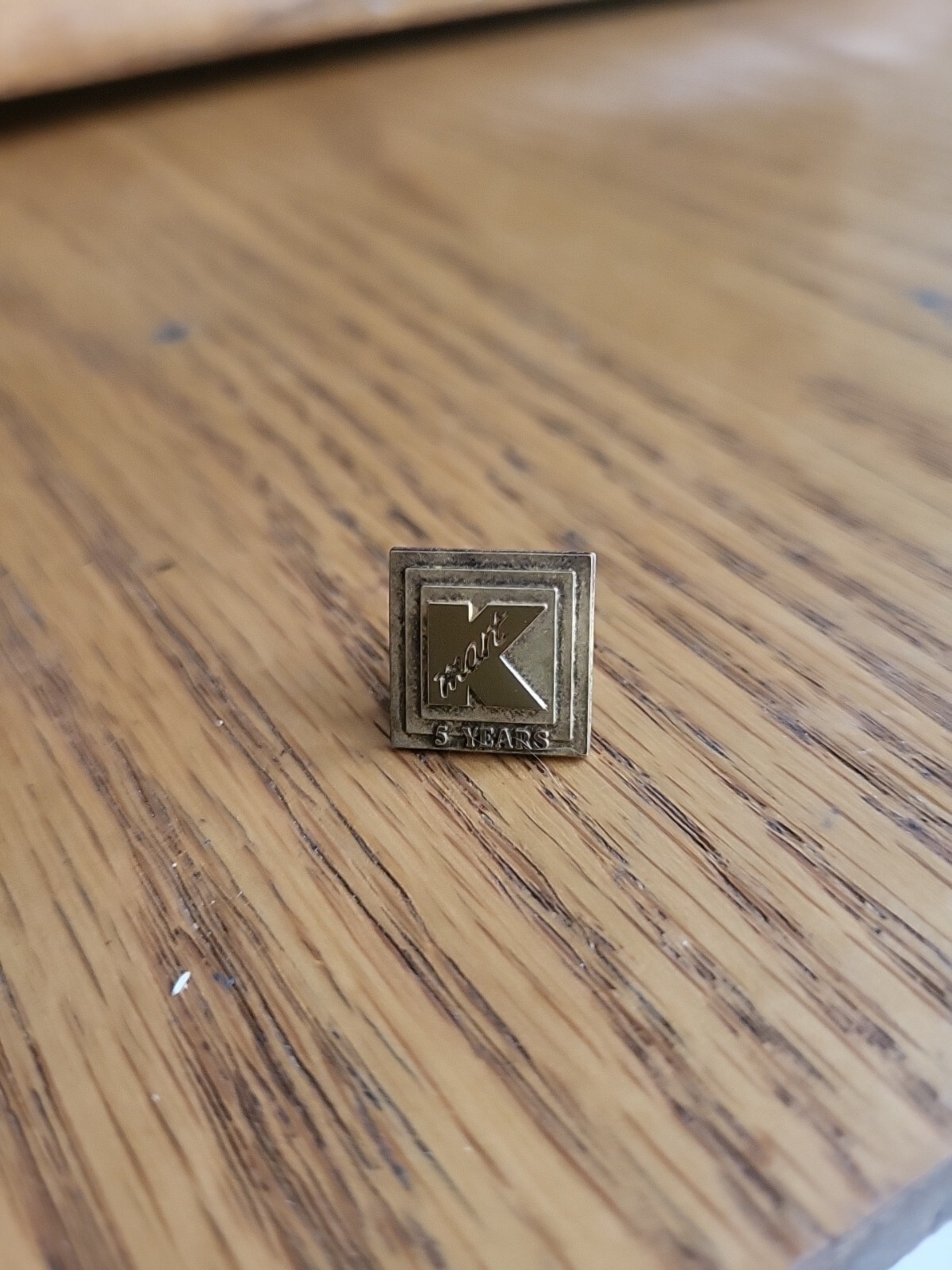Kmart 5 Years Anniversary Pin, Vintage, Gold Color, Lapel Pin With Backer