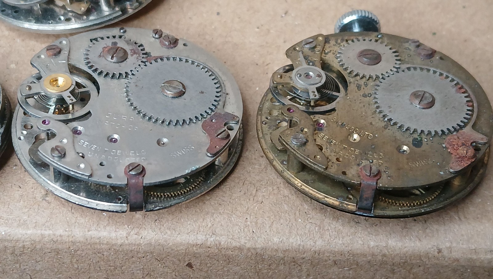 Vintage Watch Movement Lot Benrus Westfield Windsor Sperina Saxony 10pc Parts