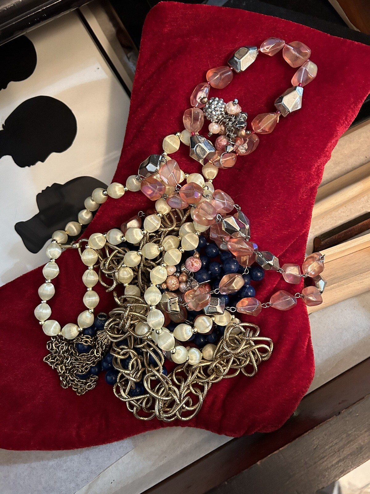 Vintage Costume Jewelry in Velvet Sack – L-Q-Q-K