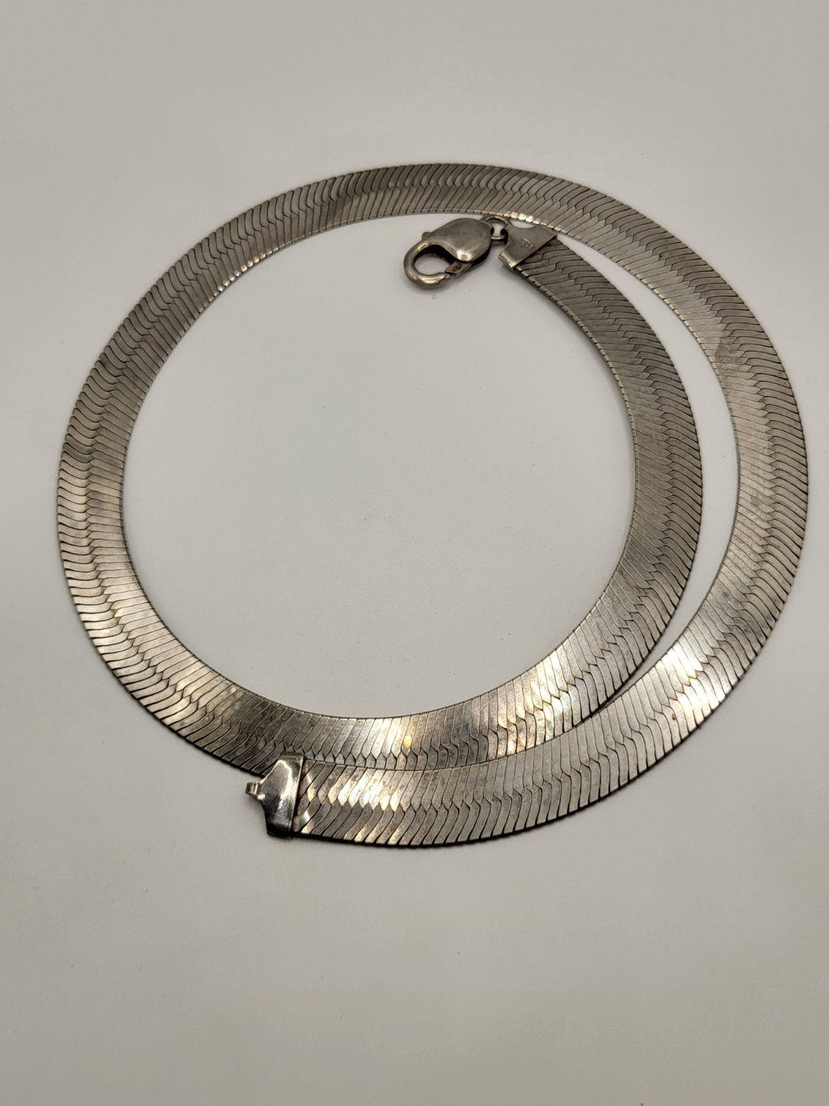 Solid 925 Sterling Herringbone 10.8MM Wide Necklace 20″ GLO Italy Necklace