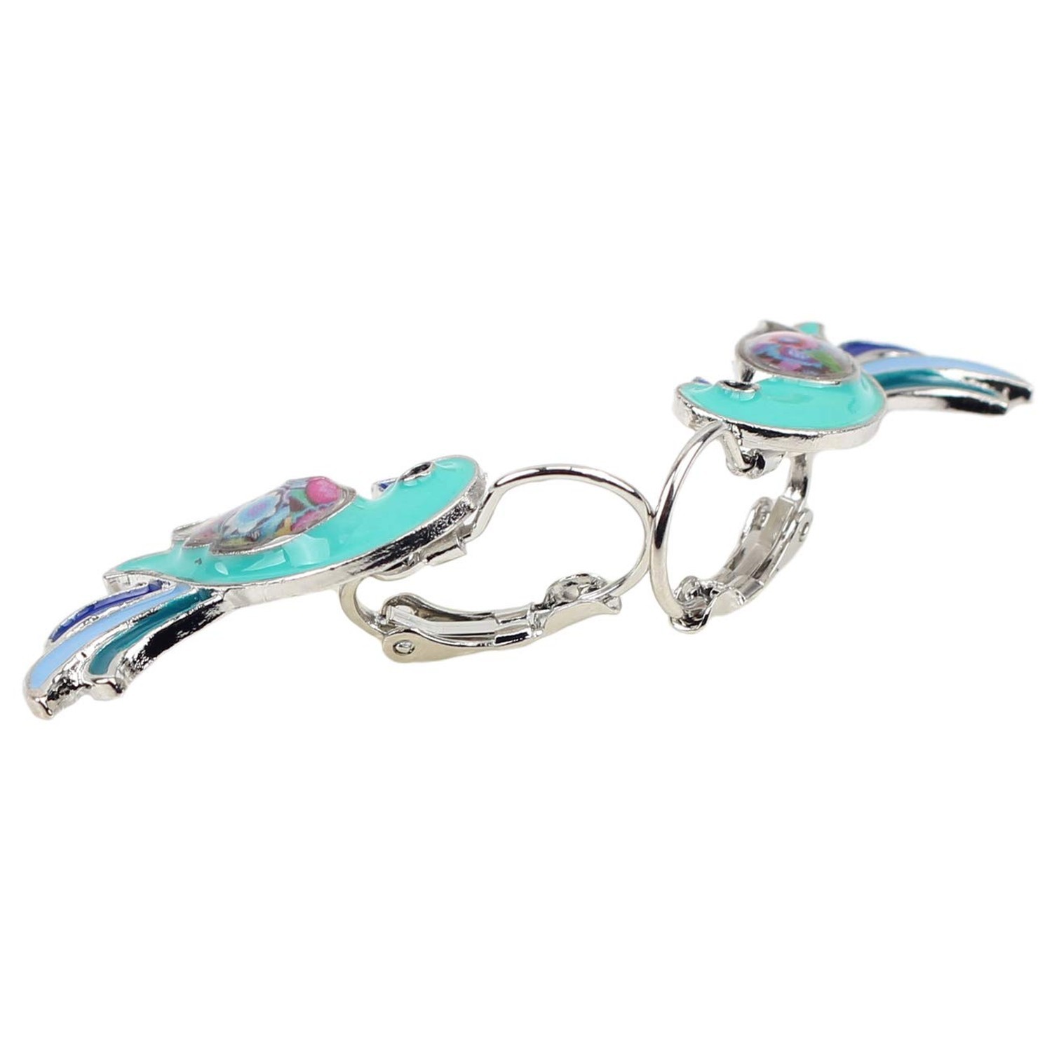 DUOWEI Alloy Enamel Tropical Parrot Bird Earrings Charms Parrot Bird Dangle R…