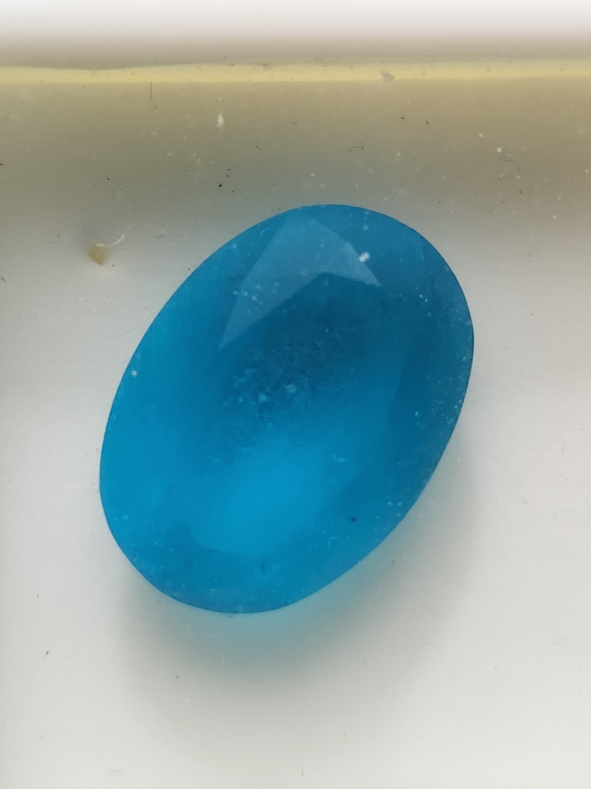 OVAL SHAPED BLUE PARAIBA ICE GEMSTONE 18X13MM 11.00 CT WITH CASE