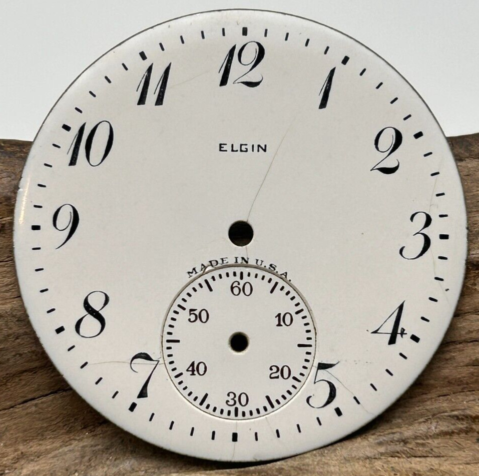 ELGIN MADE IN U.S.A. POCKET WATCH DIAL BREGUET NUMERAL INDCIES 37.4mm (OF3)