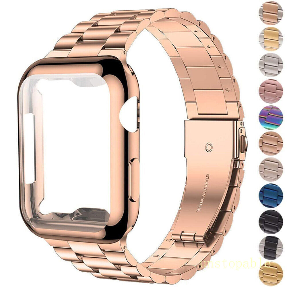 For Apple Watch Series 9 8 7 6 5 4 3 SE 40 49 45mm Metal iWatch Strap Band Case