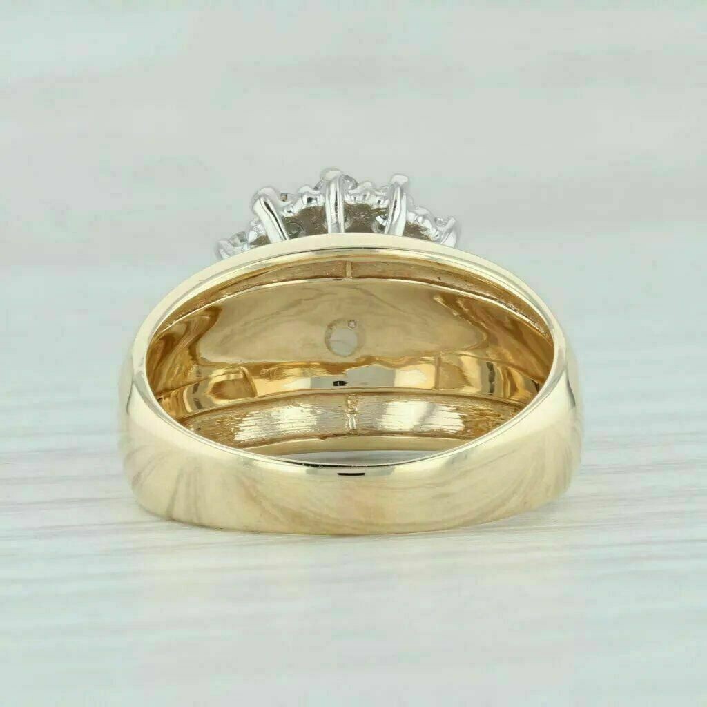 Vintage 2.50 Ct Diamond Waterfall Cluster 10K Yellow Gold Finish Cocktail Ring