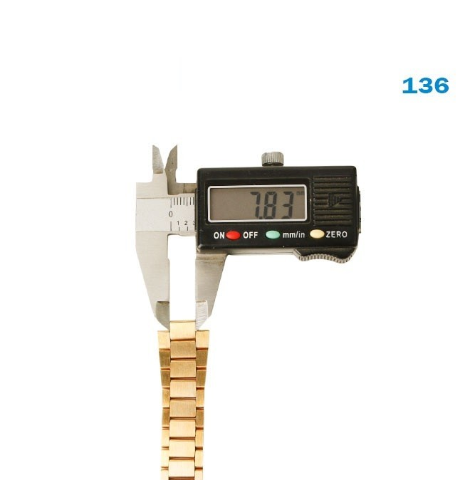 Swiss DELMA Metal Band bracelete stainless steel Gold, BW: 16mm, LW: 7.83mm