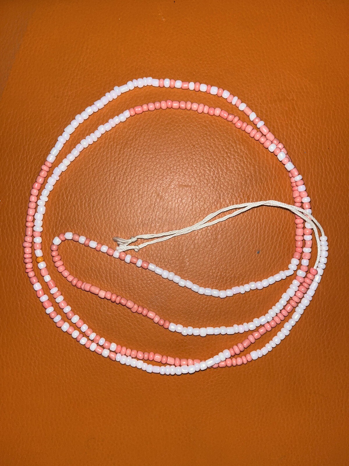 Pink Bubblegum Handmade Tie On Waist beads, Belly Beads 50’ Inches