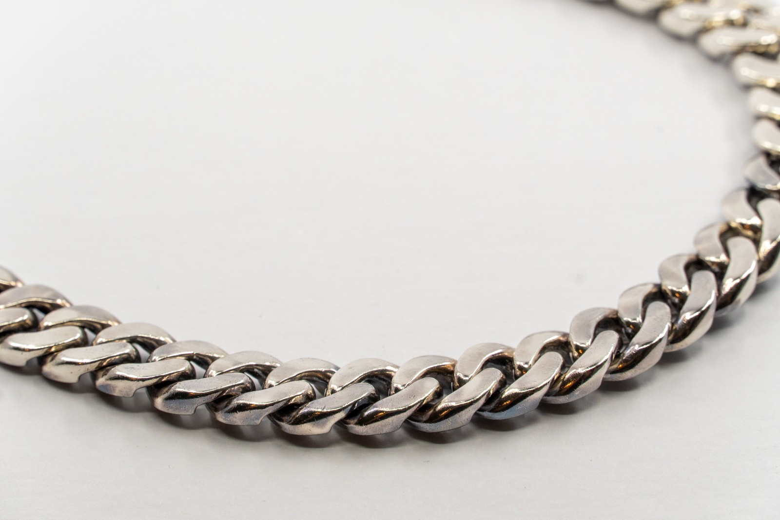 David Yurman Curb Chain Necklace Sterling Silver with Black Diamonds 11.5mm
