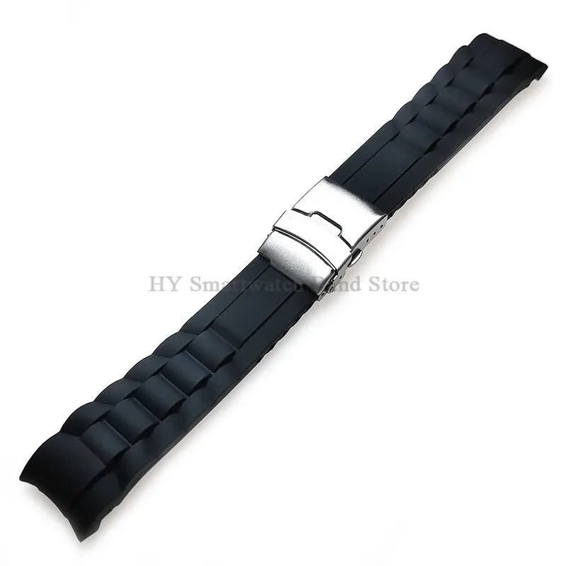 Silicone Watch Strap 16mm 18mm 20mm 22mm 24mm 26mm for Men Women Curved End