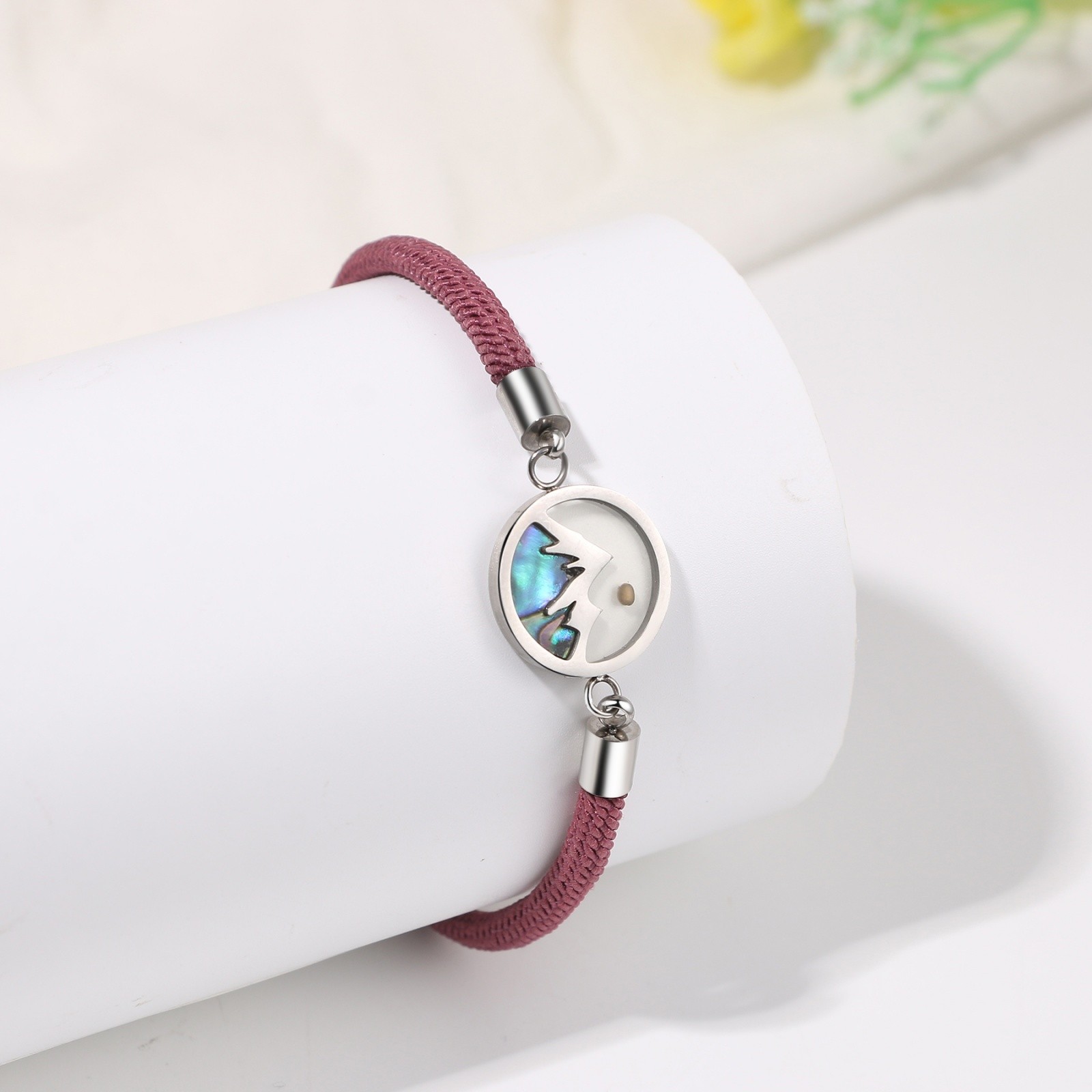 Women Mustard Seed Mountain Stainless Steel Bracelet Christian Religious Gift