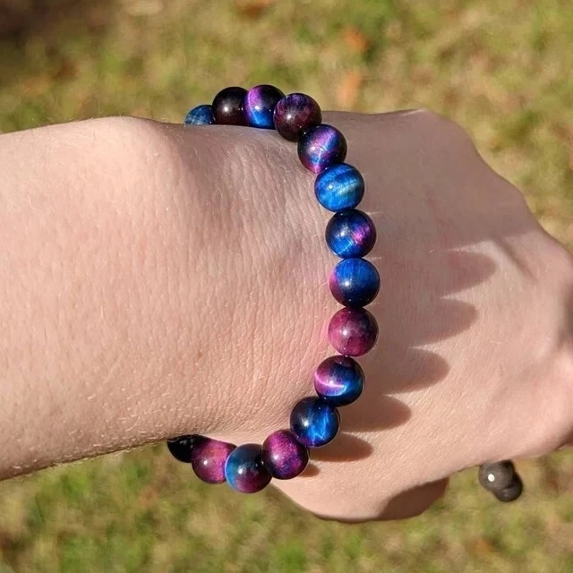 Natural Sugilite 8mm Round Beads Crystal Healing Reiki Women Stretchy Bracelet