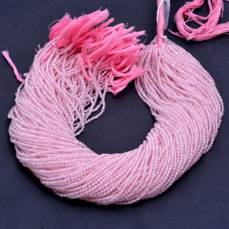 Pink Rose Quartz Smooth Micro Round Beads, 2 mm To 2.5 mm, Rose Quartz Balls