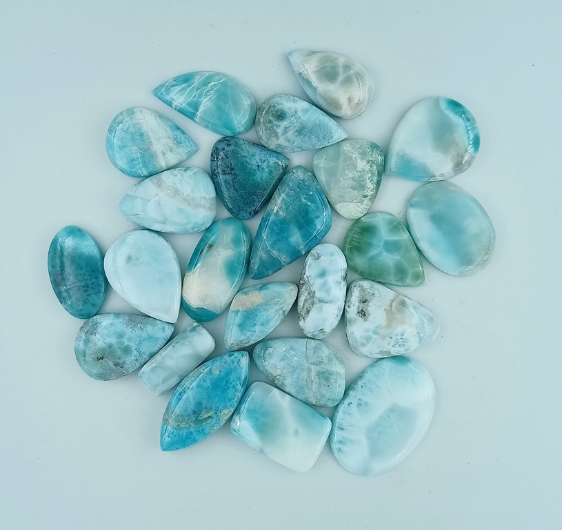 Natural Larimar cabochon gemstones Fancy Jewelry Making Wholesale Lot 71392