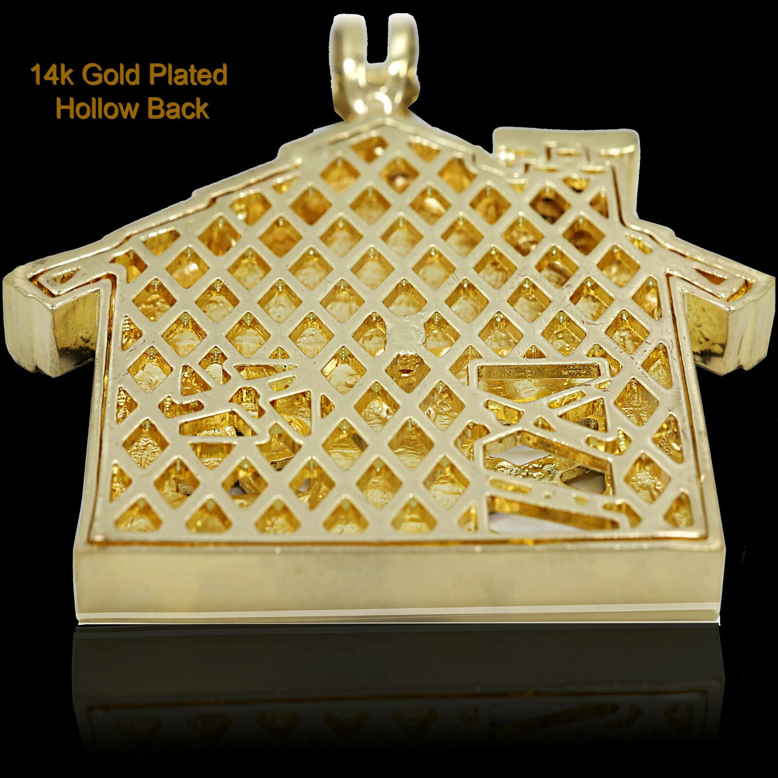Cubic-Zirconia House Trap Pendant stardust 36″ Rope Chain Jumbo Gold Plated