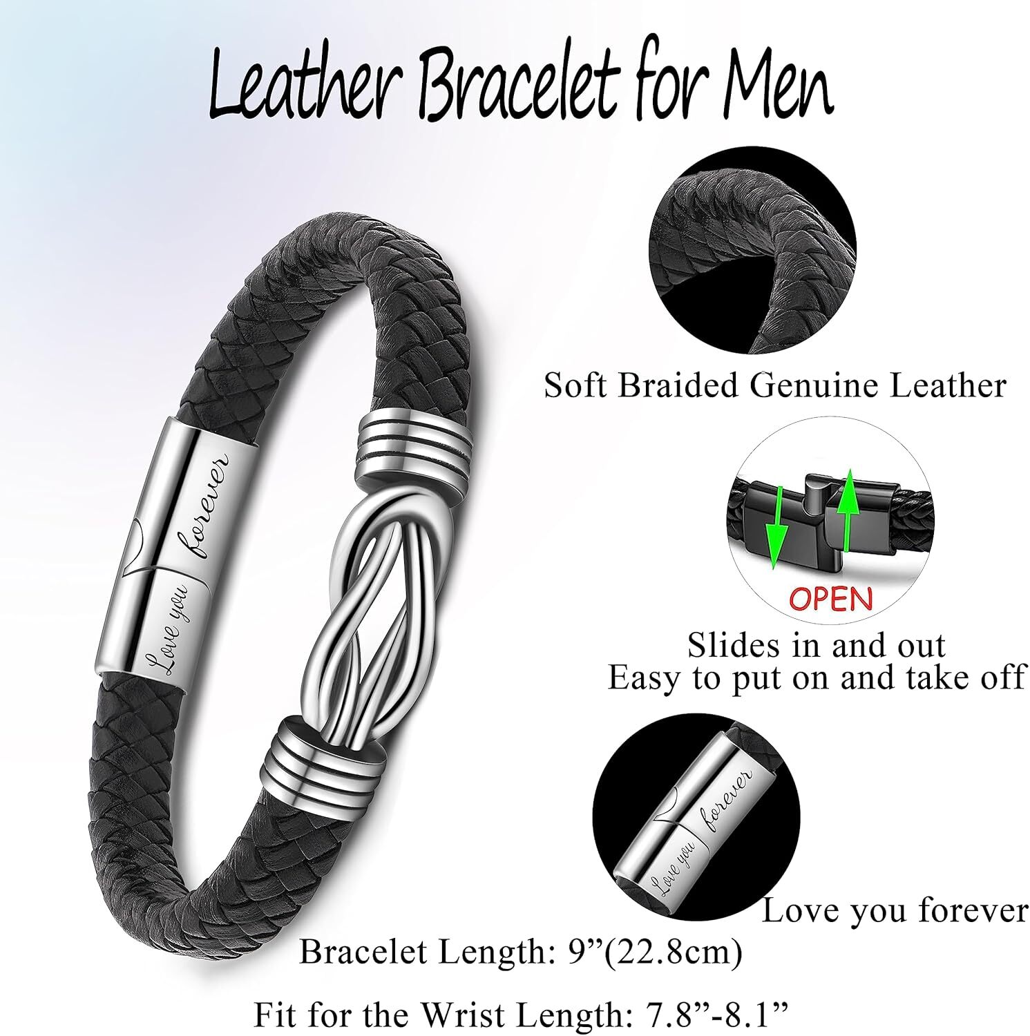 To My Son Gift for Son Bracelet Love from Mom, Dad Forever Birthday, Graduation