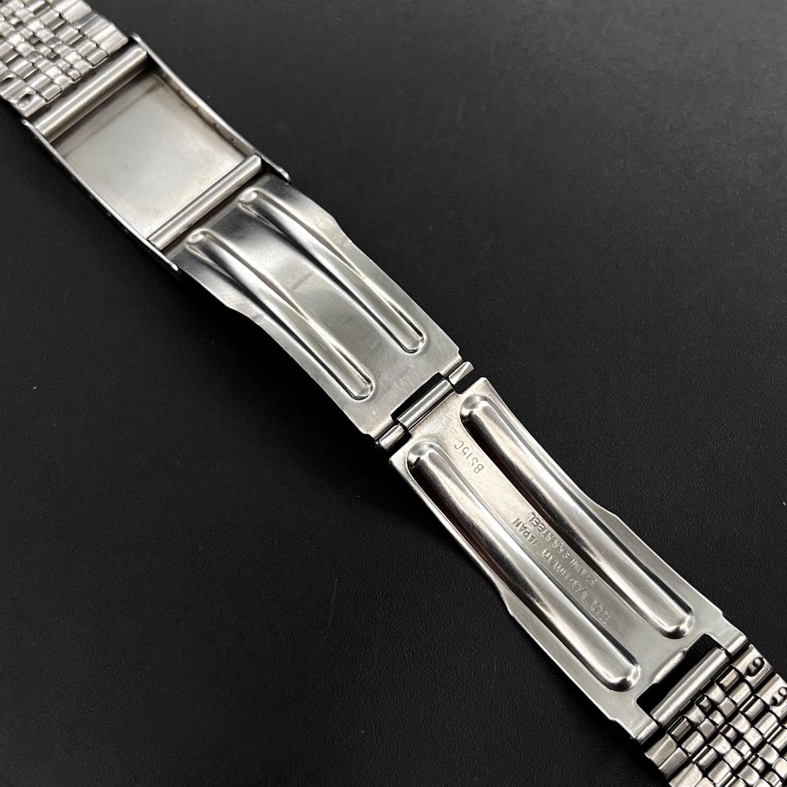 Vintage Maruman 18 to 19 MM Classic St, Steel Japan Men’s Watch Bracelet BS15C