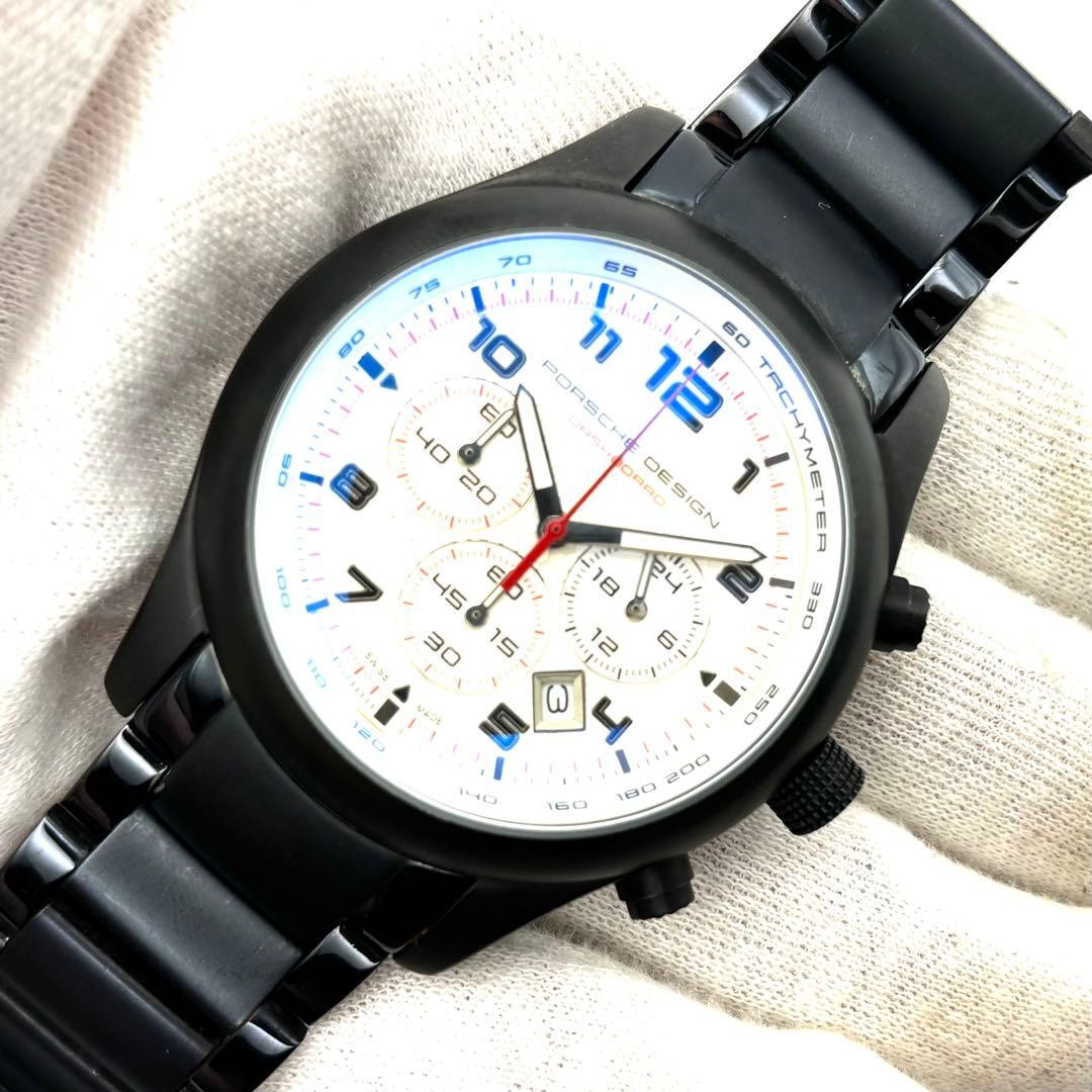 Porsche Design Dashboard Chronograph Date 6612 Black Automatic Watch used Japan