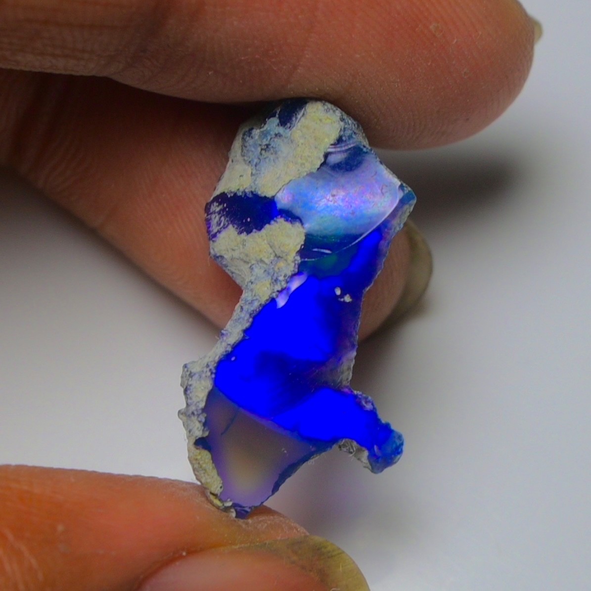 Blue Ethiopian Opal Rough 6.45 cts Smoked Black Opal Raw, Fire Opal