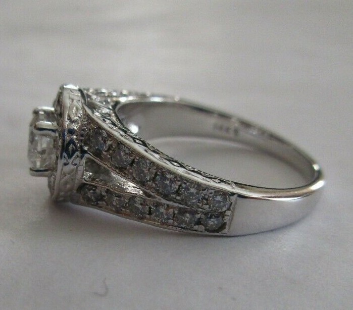 F.D 1.10 Carat 14K Gold Diamond Engagement Ring Center=.40 F-SI2 Value=$6,950