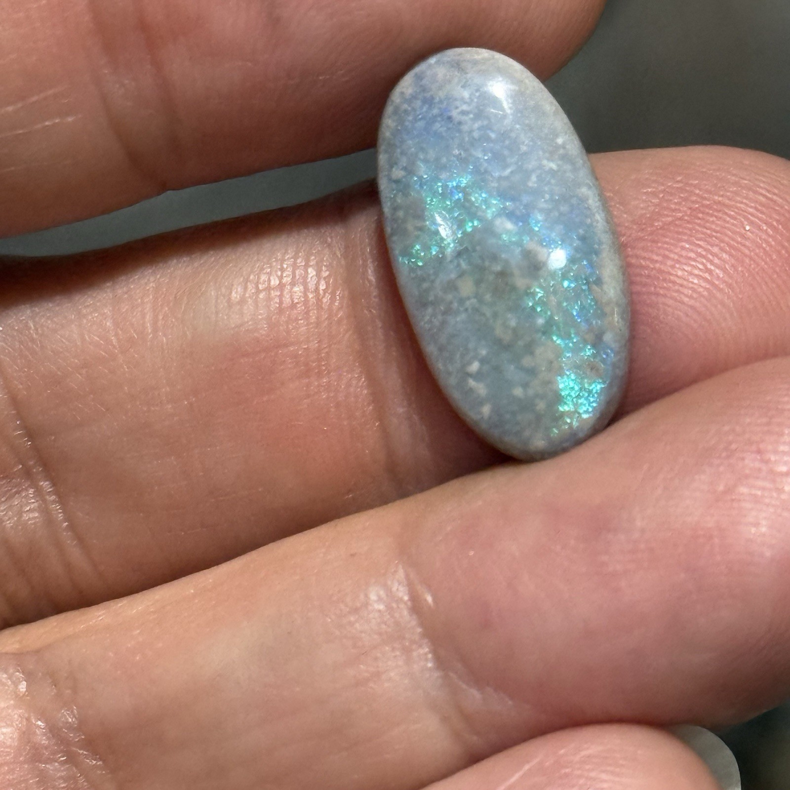 6.6ct 16.3x11x5.4mm Australian Black Mintabie Opal Cabochon Gem Cushion Cut