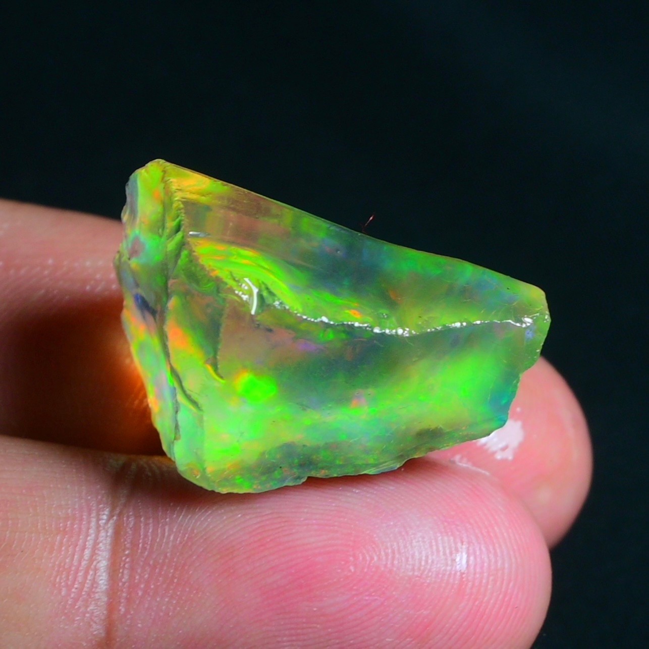 Stunning Multi Fire Natural Ethiopian Oil Opal Rough 50.00 Cts Raw Opal Specimen