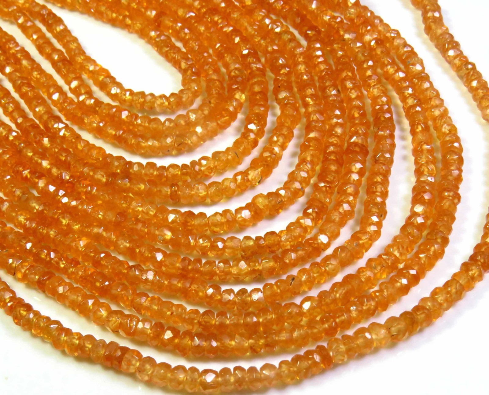 Natural Fanta Garnet Faceted Rondelle Spessartine Beads 8″Strand 2.5-4mm LC-1922