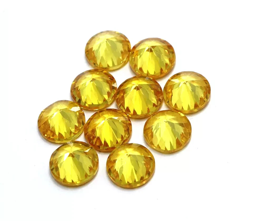 Natural 5 mm Yellow Zircon Round Cut 35 Pcs Certified Loose Gemstone Lot + Gift