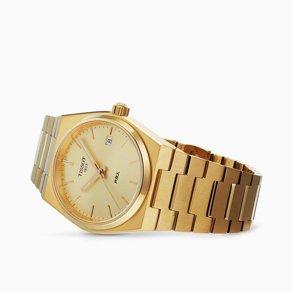 Tissot PRX 40 mm Quartz Men’s Watch Champagne Dial With 316L Stainless Steel