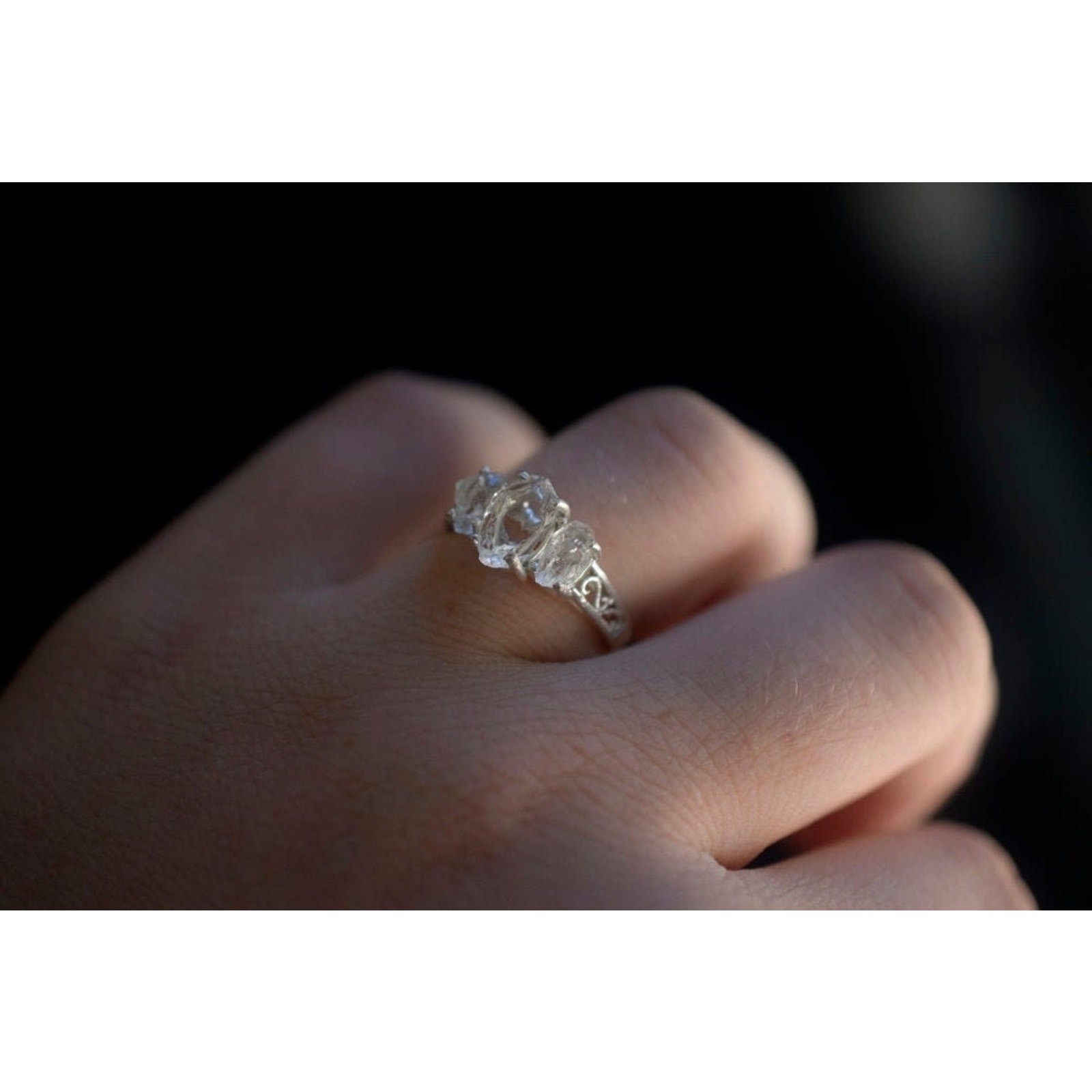 alternative raw diamond engagement rings, raw crystal size 4 5 6 7 8 8 9 10 11