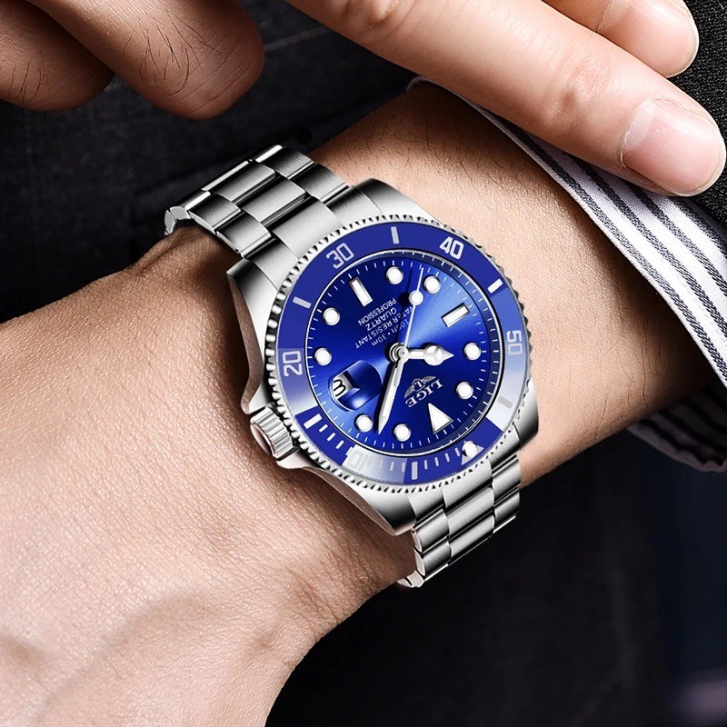 LIGE Luxury Watch, Wristwatche Casual Business Waterproof Watches for Mens, Date