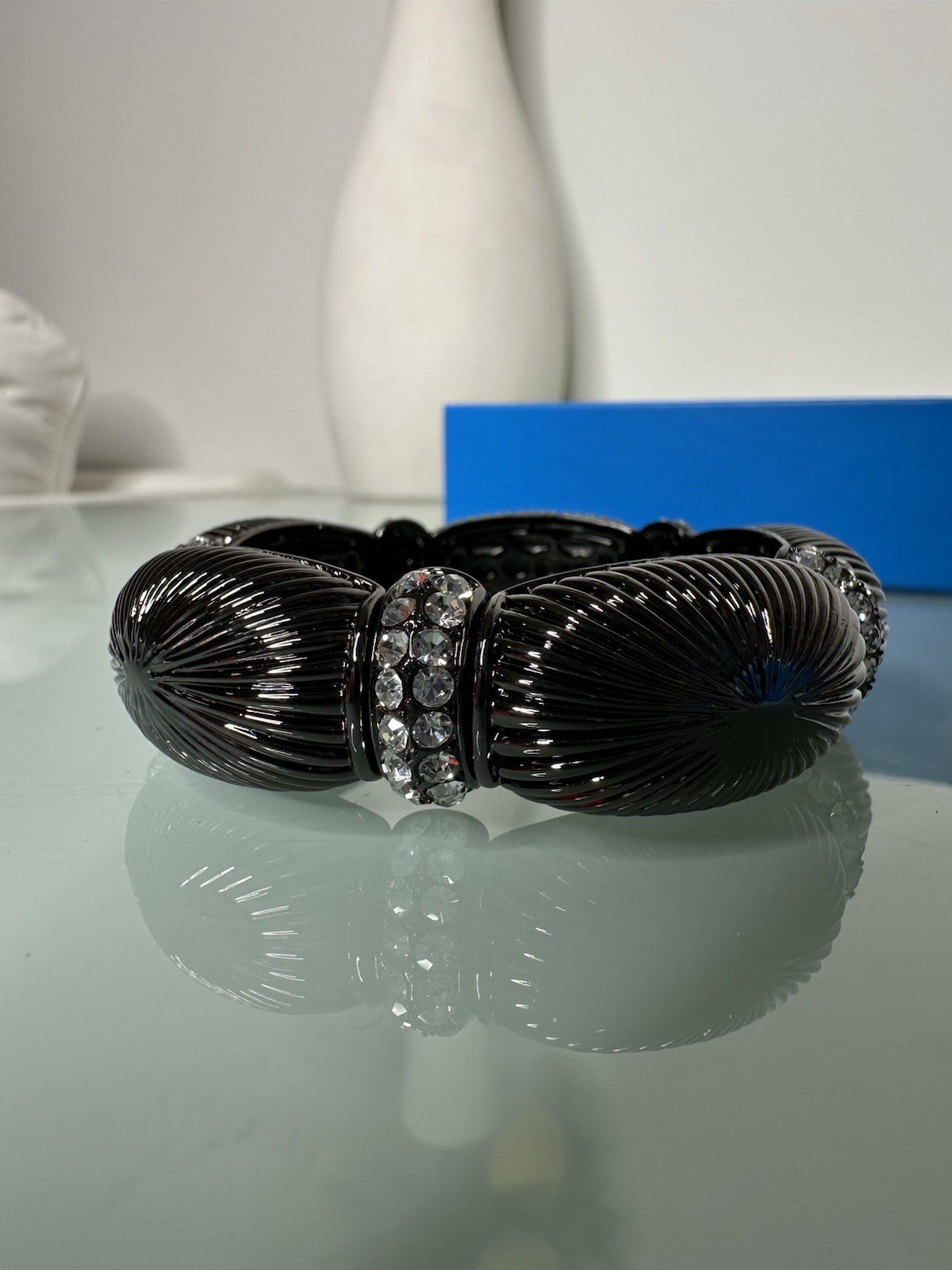 Joan Boyce Bracelet Black with Crystal. New
