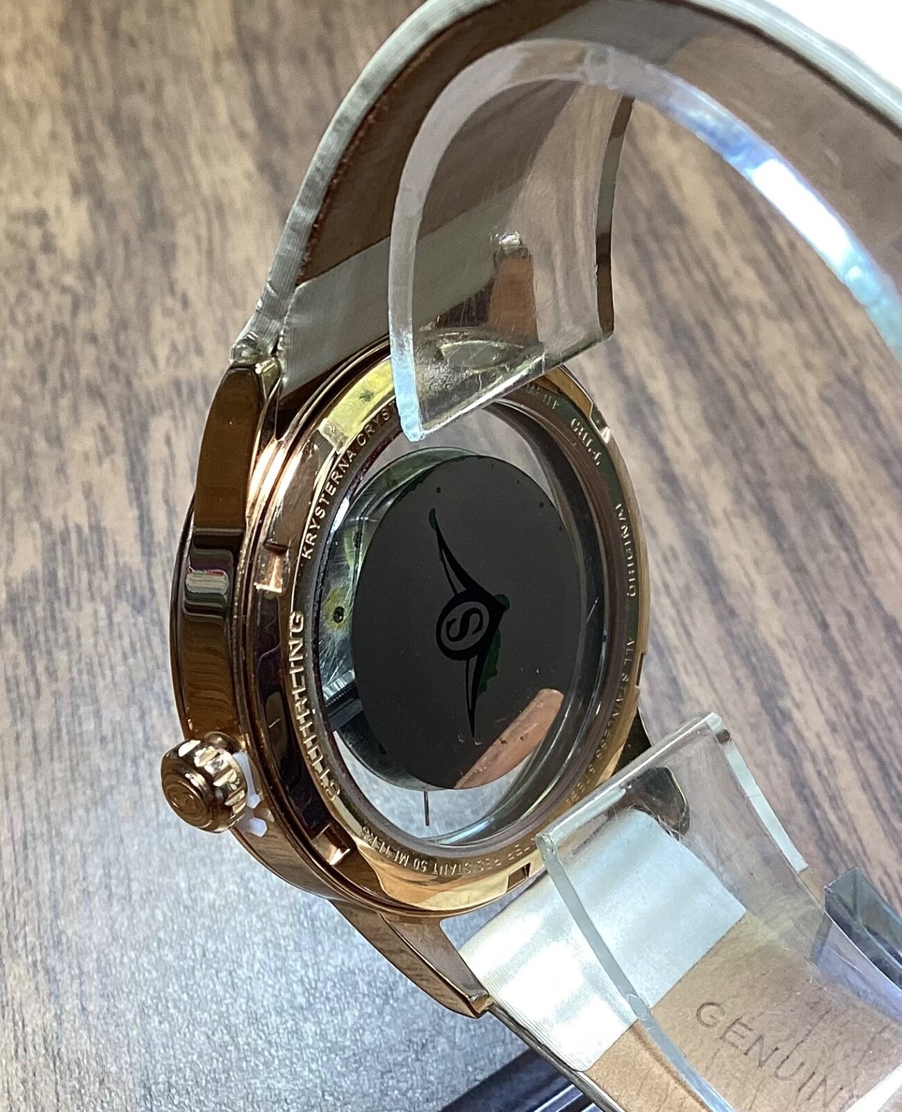 Stuhrling Women’s Watch Winchester Rose Gold Transparent Dial 946L New Battery