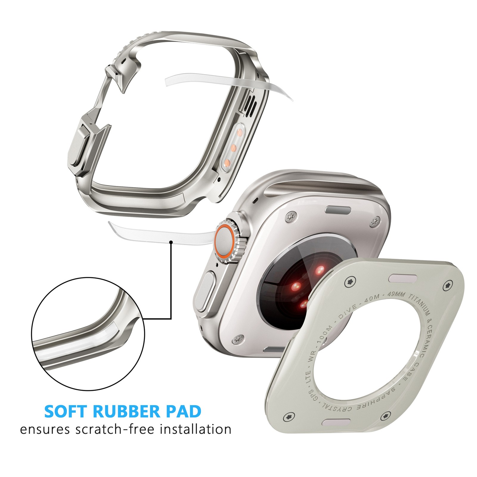 Luxury Titanium Metal Case Band For Apple Watch Ultra 3 49mm 11 10 9 8 7 6 5 SE