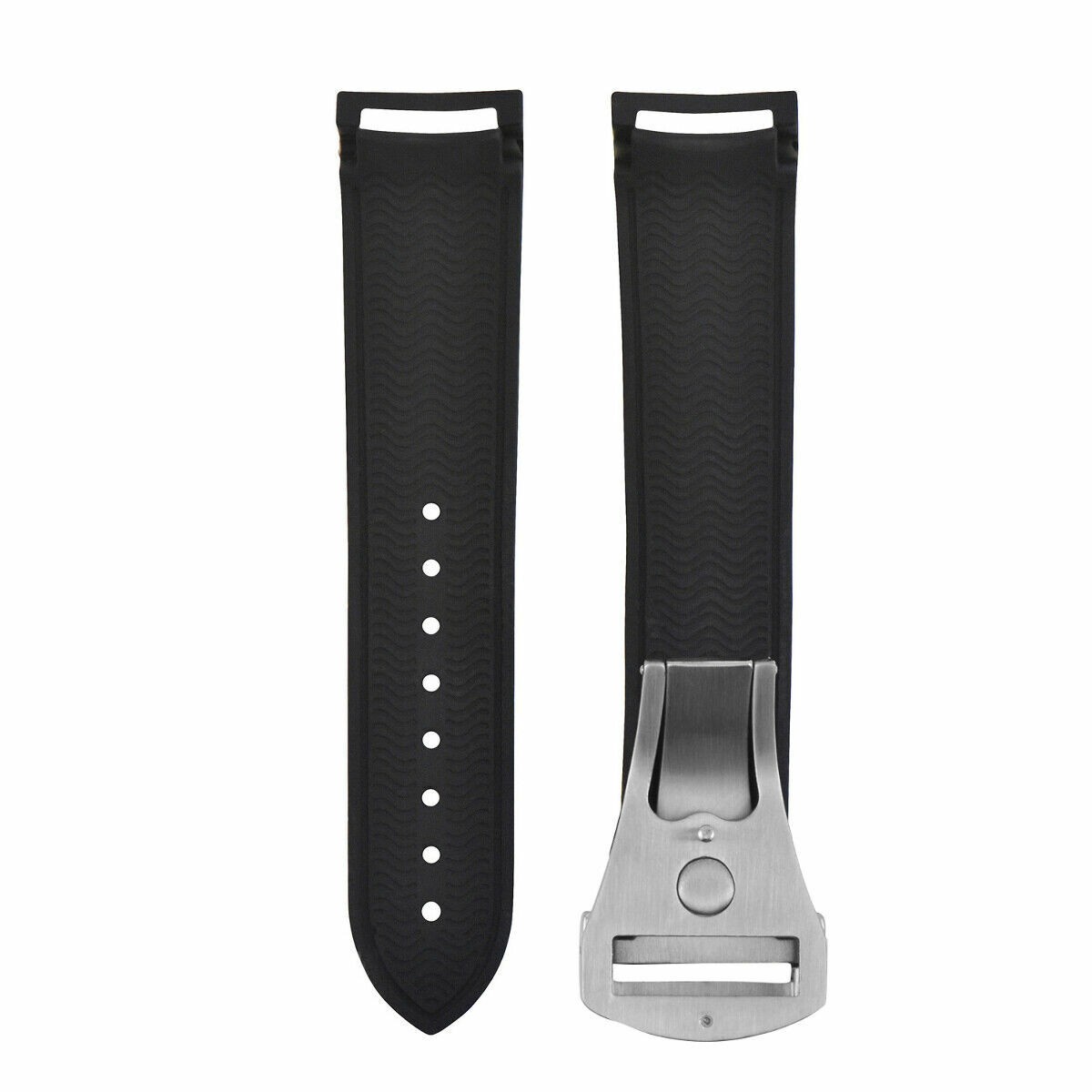 20MM 22MM RUBBER DIVER STRAP BAND 41MM + 45.5MM FOR OMEGA SEAMASTER CLASP CURVED
