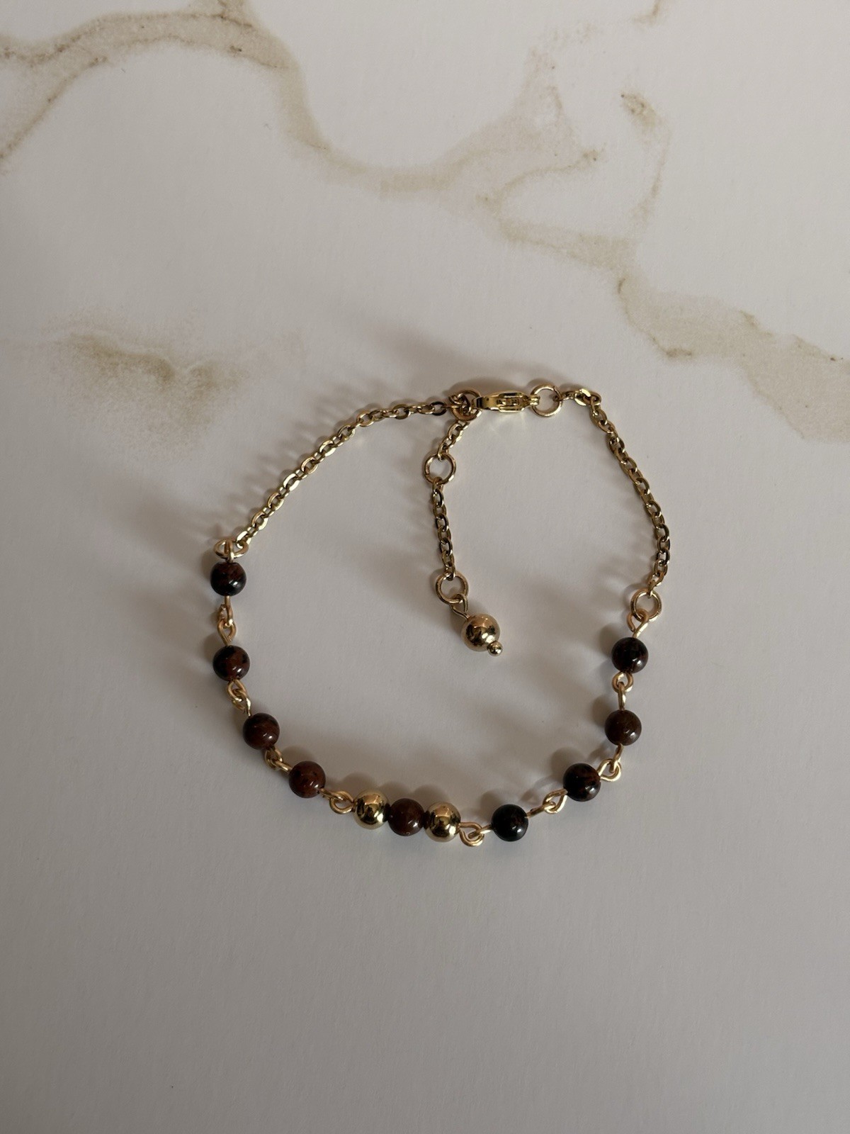 Mahogany Obsidian 4mm Natural Gemstone Beaded Bracelet Handcrafted Jewelry