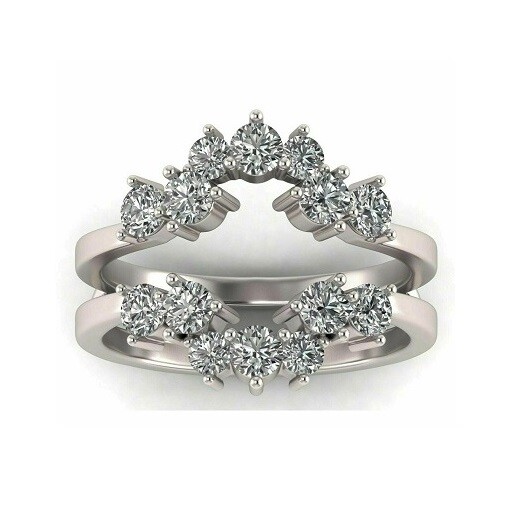 1.24Ct White Round Stone Solitaire Ring Wrap Enhancer In 925 Sterling Silver