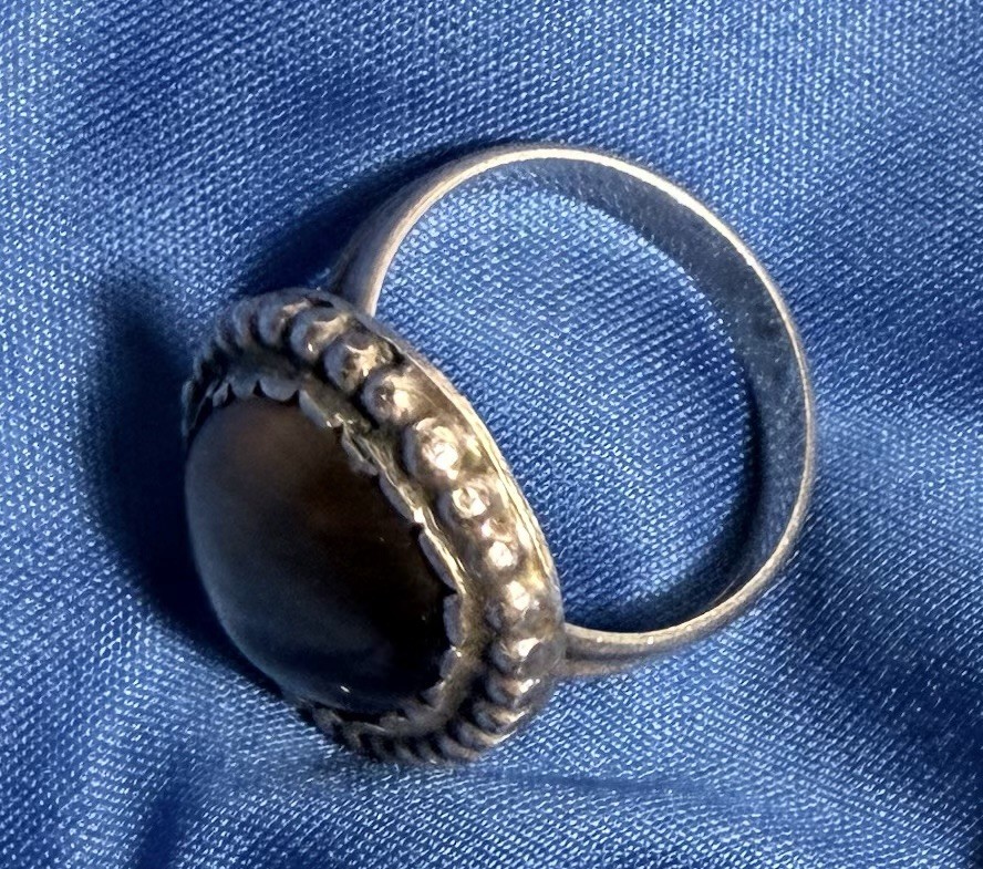 Vintage Navajo Sterling Silver Tigers Eye Statement Ring Sz 7 Native Southwest