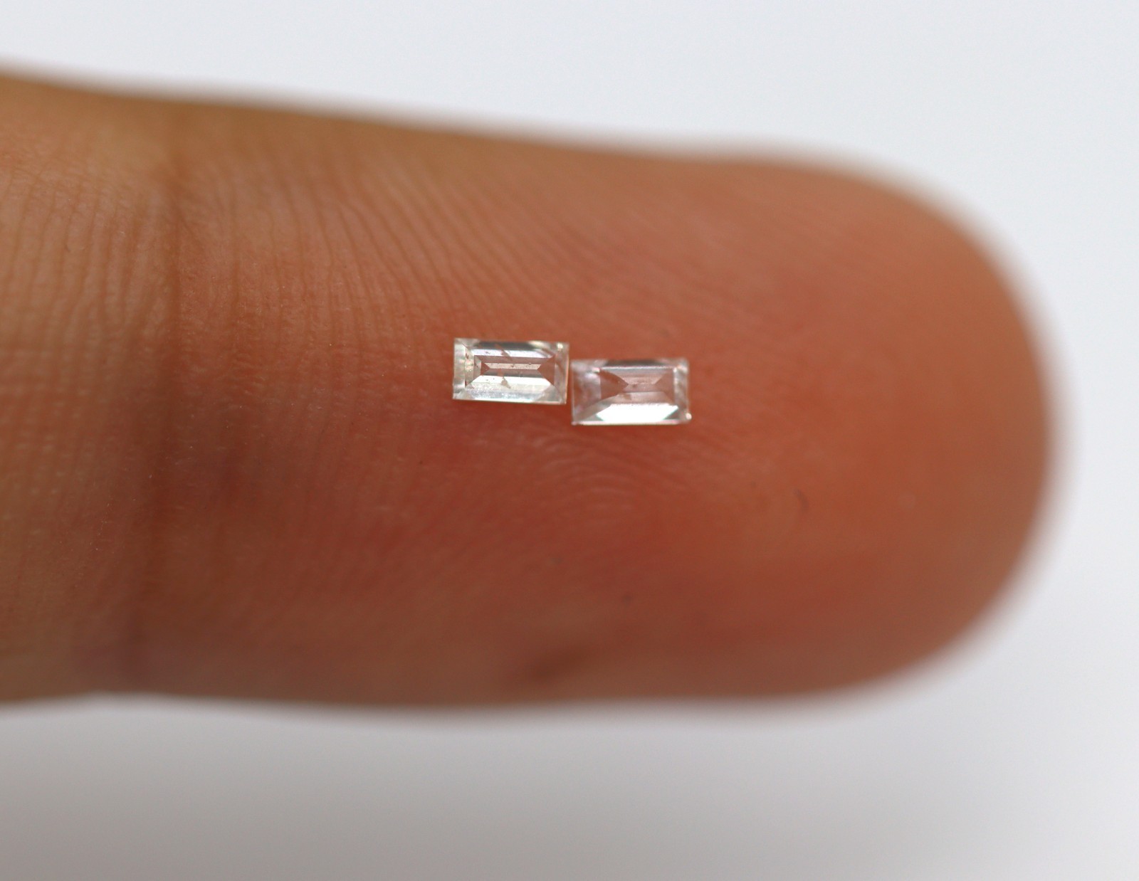 0.089 Ct 100% Natural Loose Diamond Straight Baguette Cut 2 x 1 mm 2 Pcs F/VVS1