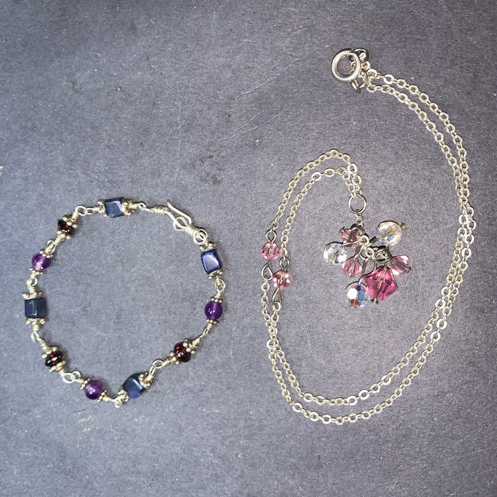 STERLING SILVER 925 Lot Necklace Charms SS16 Classy Fashion Stone Bracelet