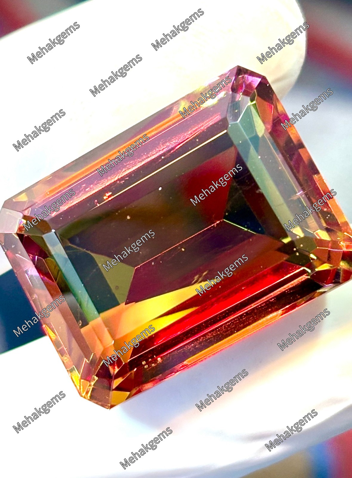 75 Carat Zultanite Gemstone, Emerald Cut Color Changing Diaspore, Statement