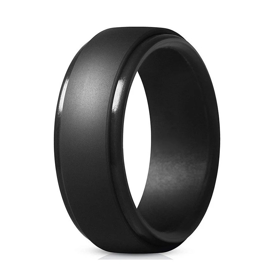 4 Pack Men’S Silicone Wedding Bands, 8Mm Wide Rubber Rings for Workout Sports, C