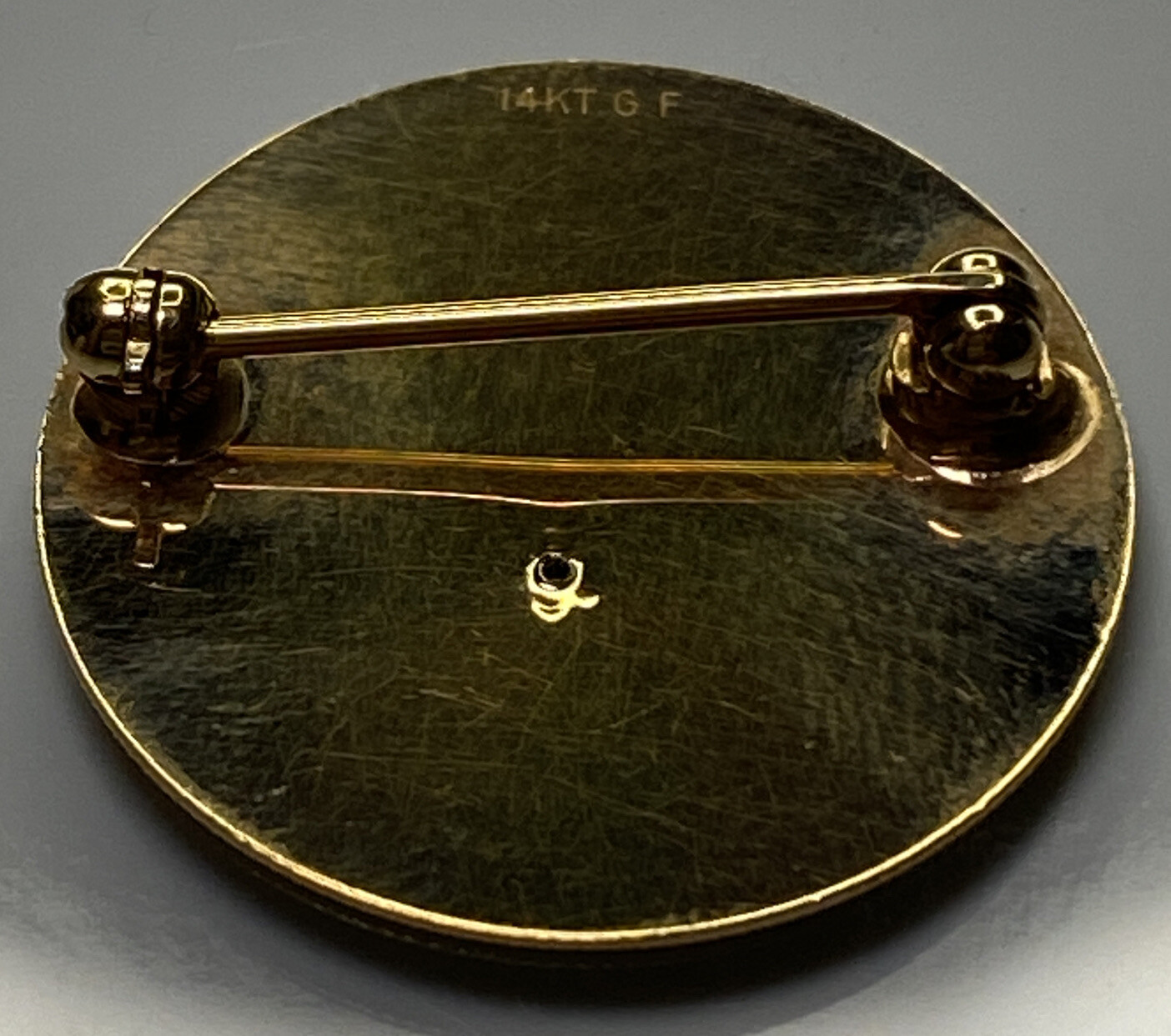 14K Gold Filled 24.3mm 2 Gram NV 25 Monogrammed S Pin W/ Diamond Vintage