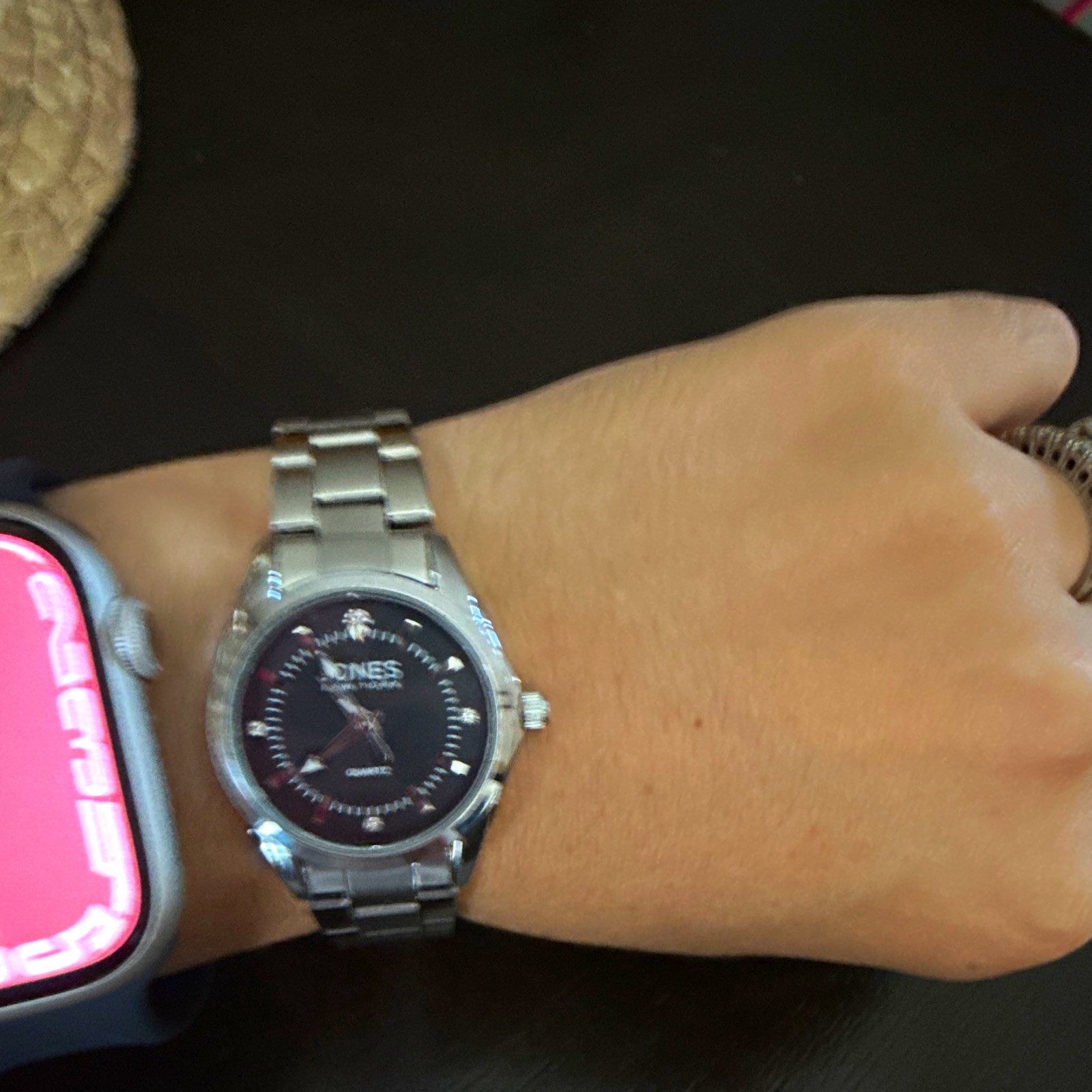 Jones New York Women’s Quartz Analog Watch Black Dial Silver Stainless Bracelet