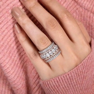 Women’s Stone Bracelet & Ring Set – Simple Niche Fashion Jewelry – Multiple Size
